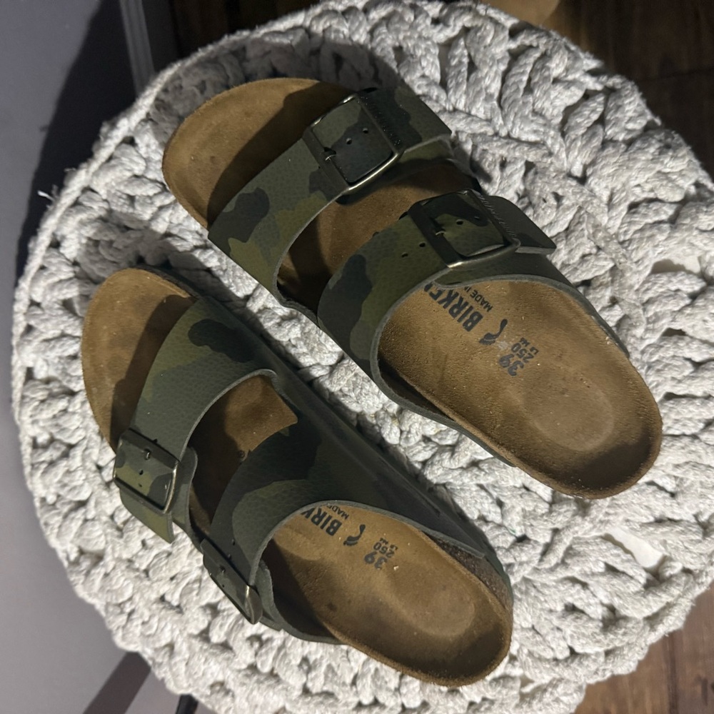 Birkenstock Green Camouflage Sandals